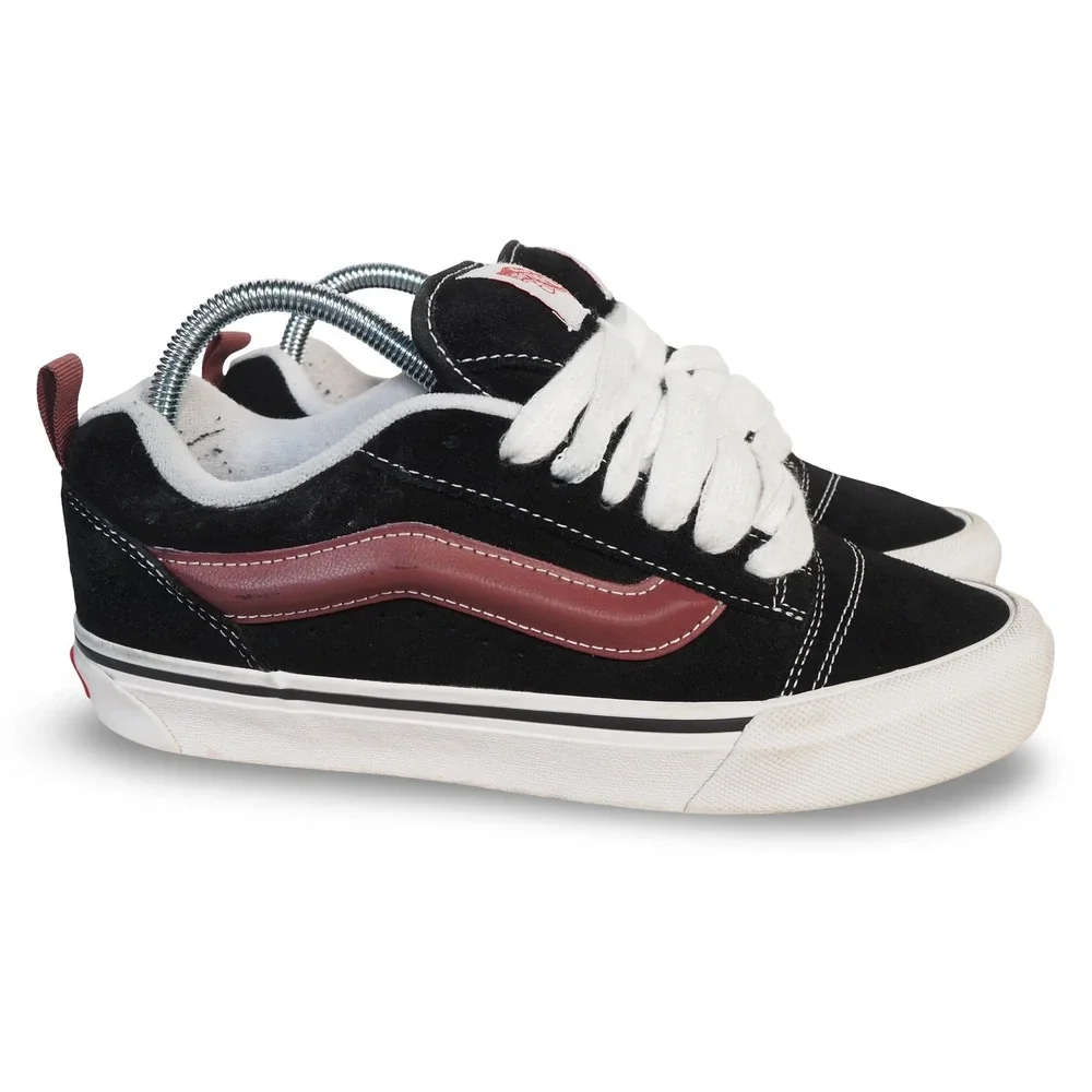 Vans Knu Skool Skate Shoes Black Port Suede Chunky Sneakers Womens 8.5 Mens 7